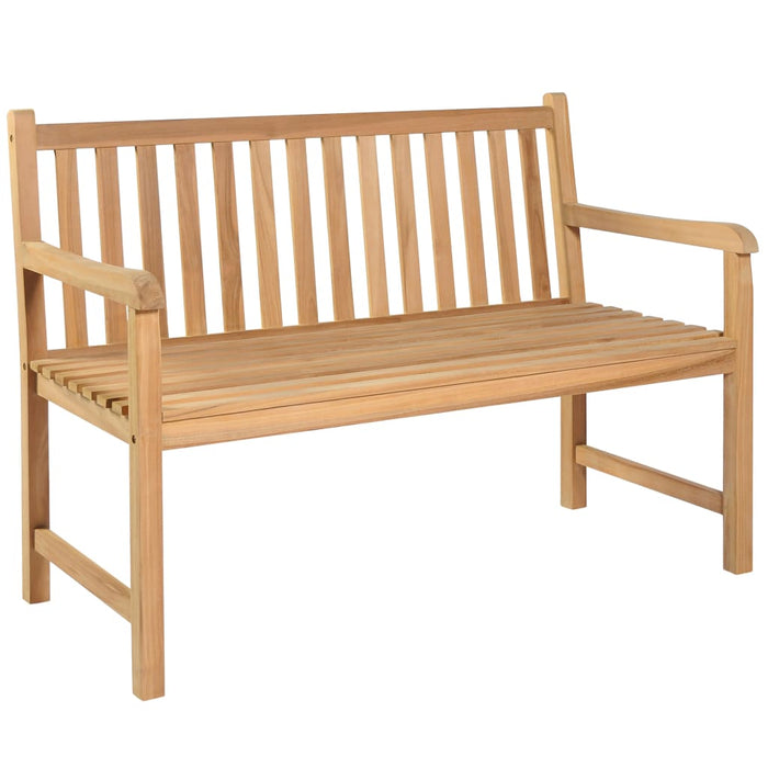 Gartenbank mit Grüner Auflage 120 cm Massivholz Teak