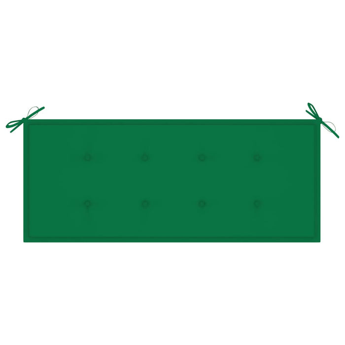 Gartenbank mit Grüner Auflage 120 cm Massivholz Teak