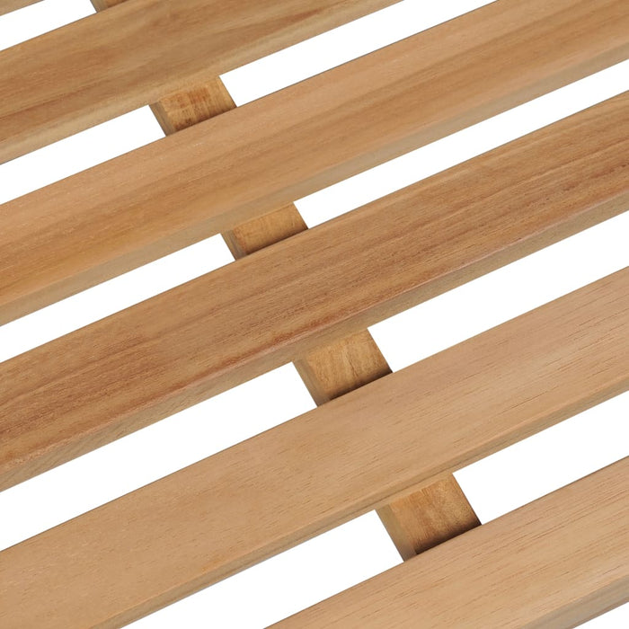 Gartenbank mit Blattmuster-Auflage 120 cm Massivholz Teak