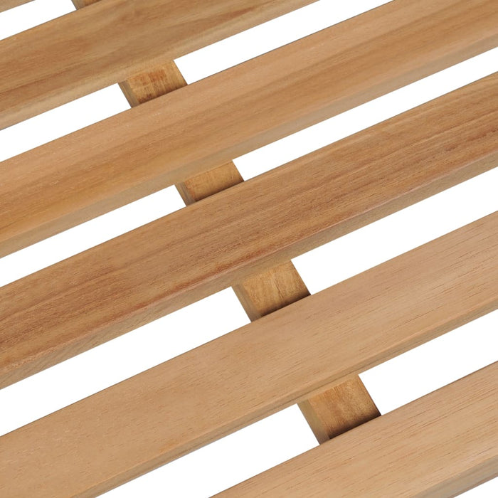 Gartenbank Graue Karomuster-Auflage 120 cm Massivholz Teak