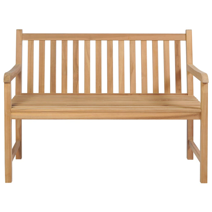 Gartenbank mit Schwarzer Auflage 120 cm Massivholz Teak