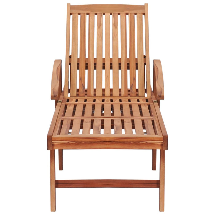 Sonnenliege mit Auflage Königsblau Massivholz Teak