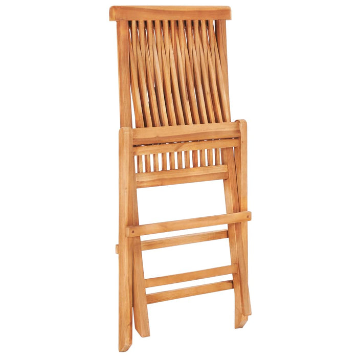 3-tlg. Bistroset mit Grauen Kissen Massivholz Teak