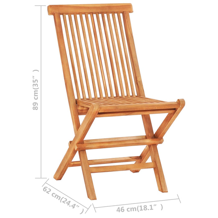 3-tlg. Bistroset mit Grünen Kissen Massivholz Teak
