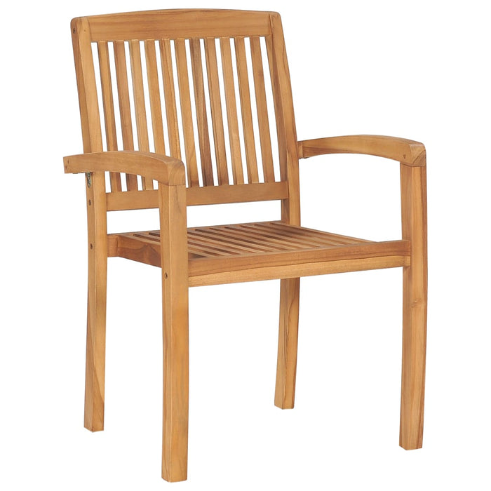 Gartenstühle 2 Stk. mit Blauen Kissen Massivholz Teak