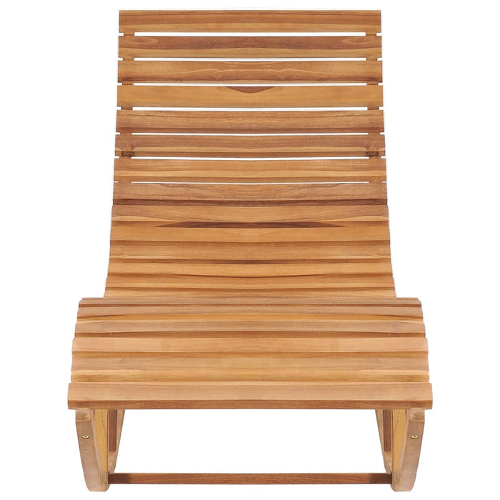 Rocking lounger with solid teak wood cushion