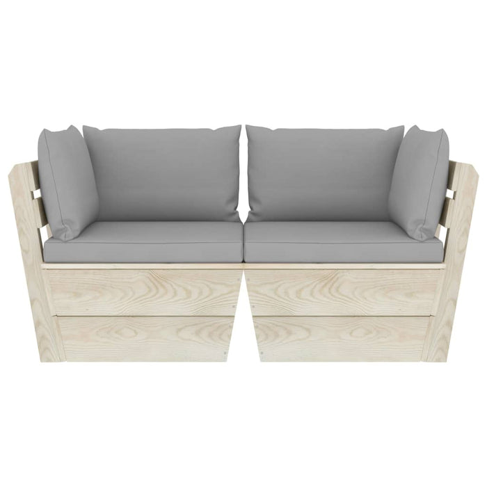 Garten-Palettensofa 2-Sitzer mit Kissen Fichtenholz