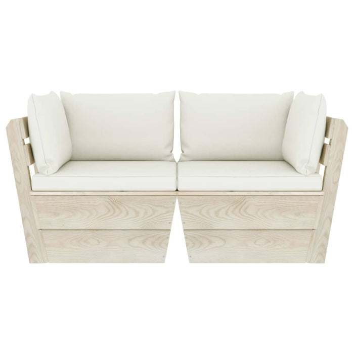 Garten-Palettensofa 2-Sitzer mit Kissen Fichtenholz