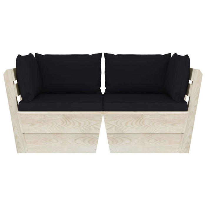 Garten-Palettensofa 2-Sitzer mit Kissen Fichtenholz