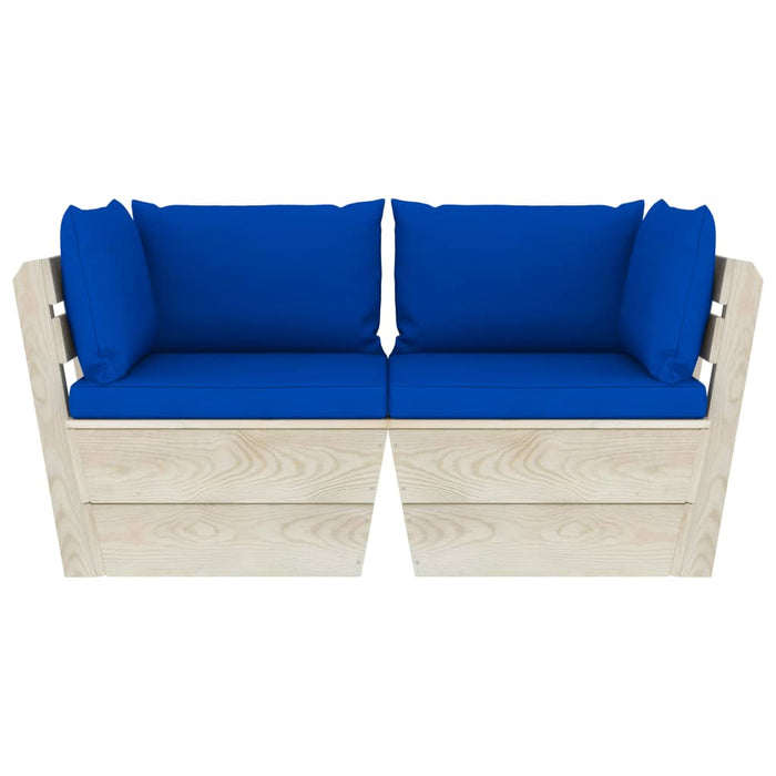 Garten-Palettensofa 2-Sitzer mit Kissen Fichtenholz