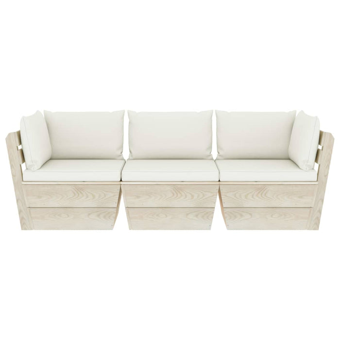Garten-Palettensofa 3-Sitzer mit Kissen Fichtenholz