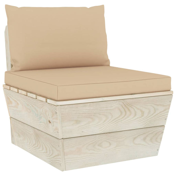 Garten-Palettensofa 3-Sitzer mit Kissen Fichtenholz