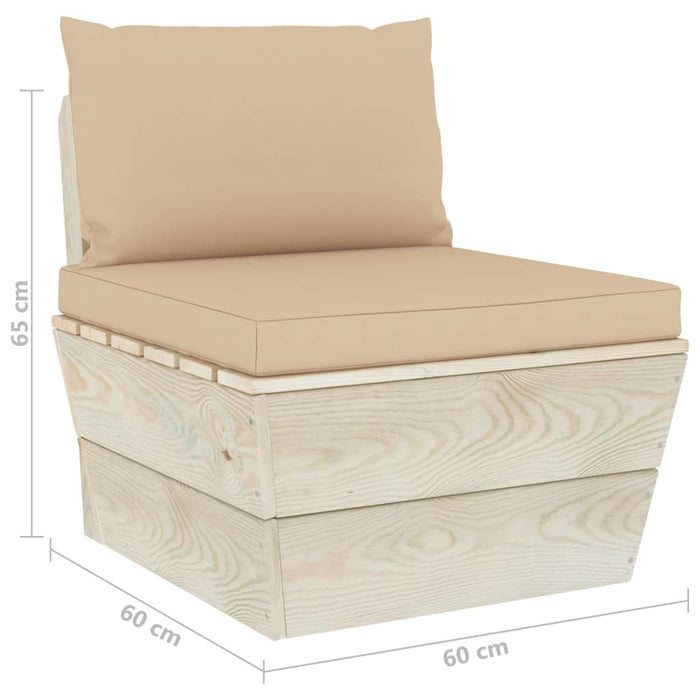 Garten-Palettensofa 3-Sitzer mit Kissen Fichtenholz