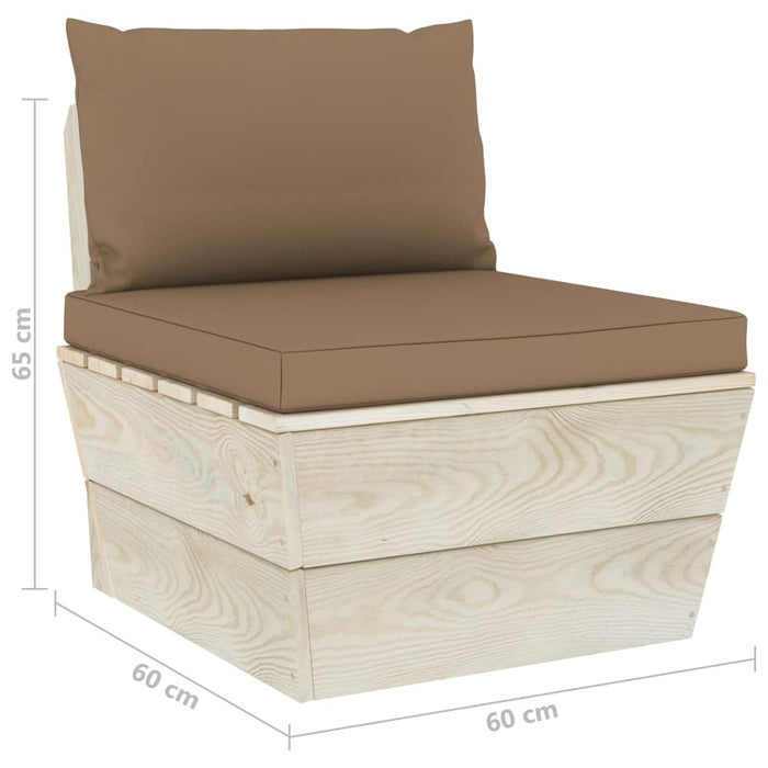 Garten-Palettensofa 3-Sitzer mit Kissen Fichtenholz