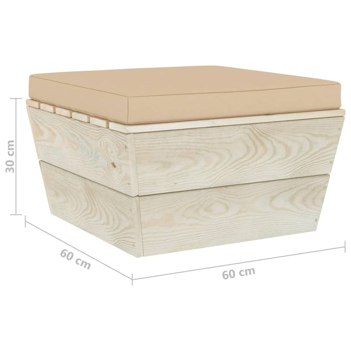 3-tlg. Garten-Sofagarnitur aus Paletten mit Kissen Fichtenholz