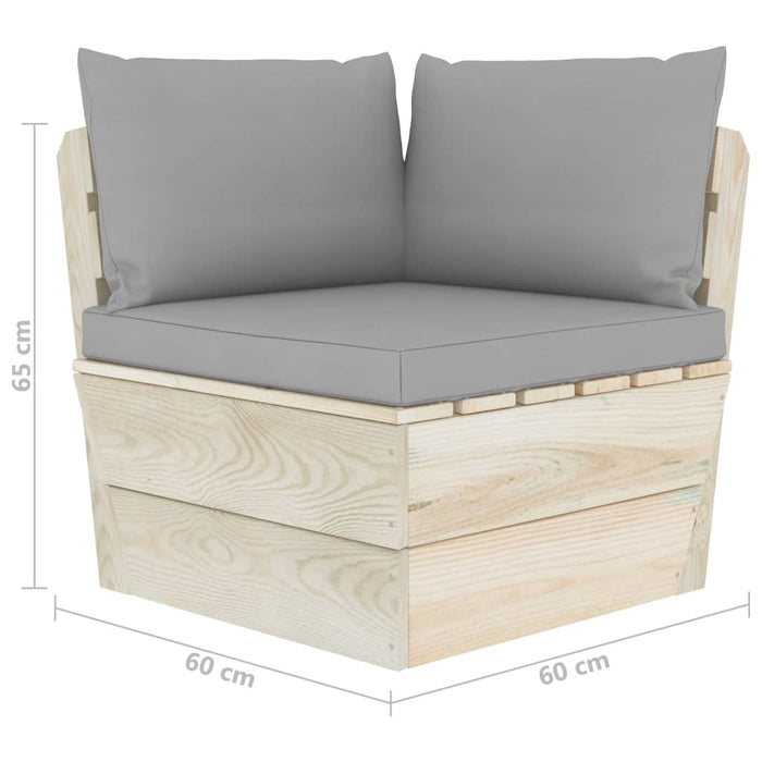 Garten-Palettensofa 4-Sitzer mit Kissen Fichtenholz