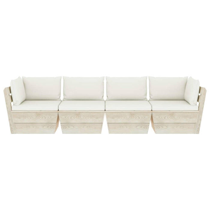 Garten-Palettensofa 4-Sitzer mit Kissen Fichtenholz
