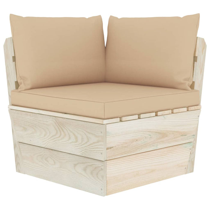 Garten-Palettensofa 4-Sitzer mit Kissen Fichtenholz