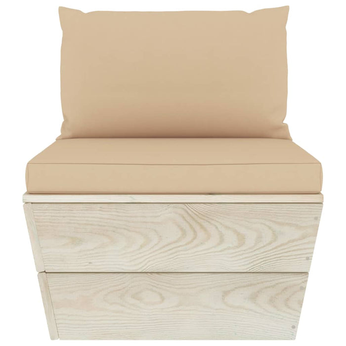 Garten-Palettensofa 4-Sitzer mit Kissen Fichtenholz