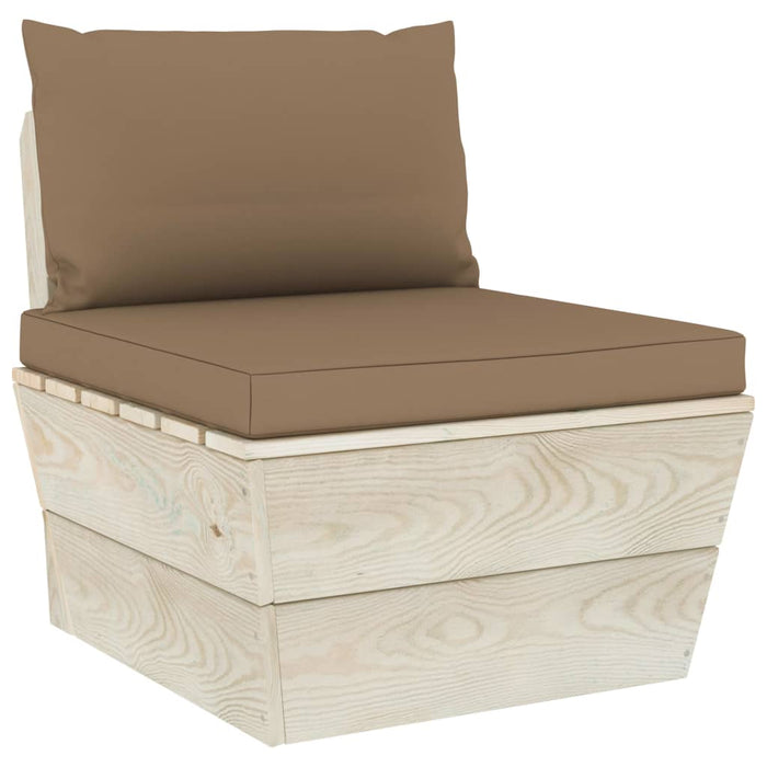 Garten-Palettensofa 4-Sitzer mit Kissen Fichtenholz