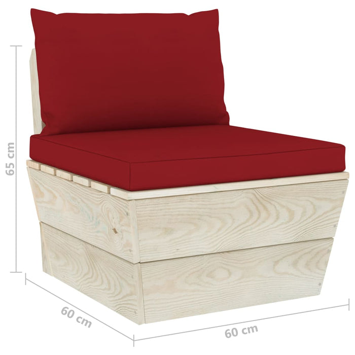 Garten-Palettensofa 4-Sitzer mit Kissen Fichtenholz