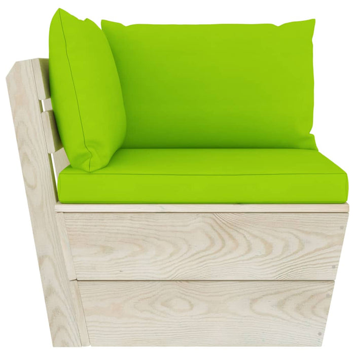 Garten-Palettensofa 4-Sitzer mit Kissen Fichtenholz