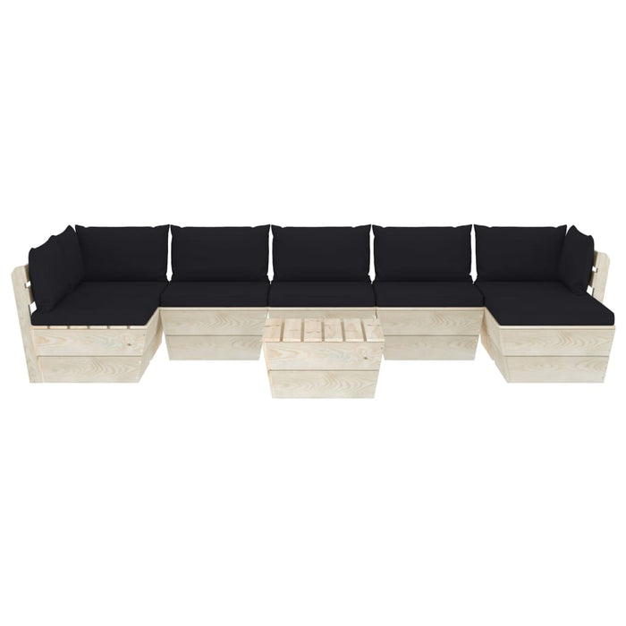 8-tlg. Garten-Sofagarnitur aus Paletten mit Kissen Fichtenholz