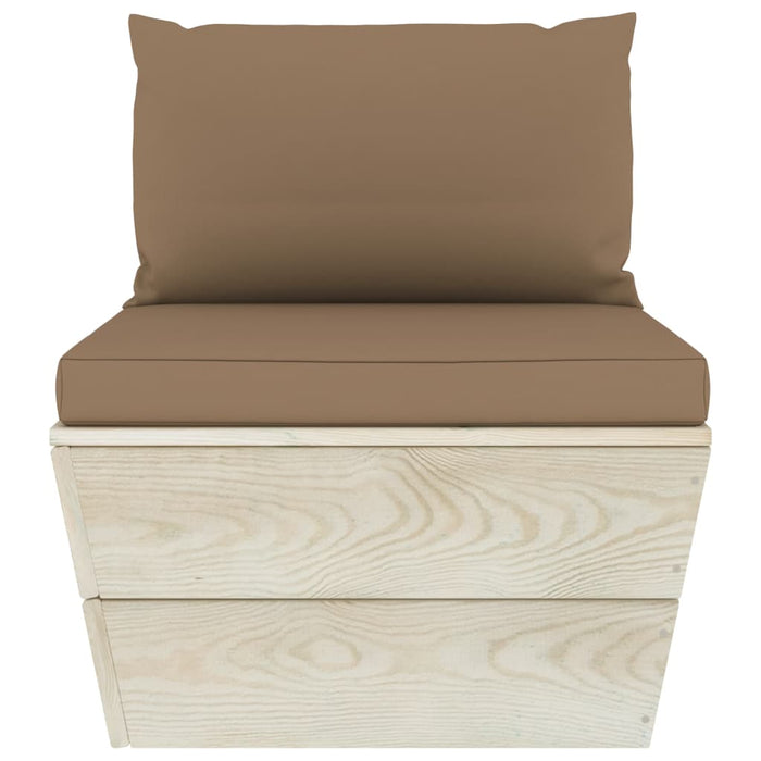 10-tlg. Garten-Sofagarnitur aus Paletten mit Kissen Fichtenholz