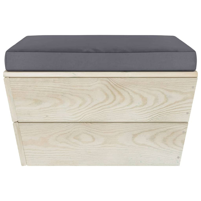 12-tlg. Garten-Sofagarnitur aus Paletten mit Kissen Fichtenholz