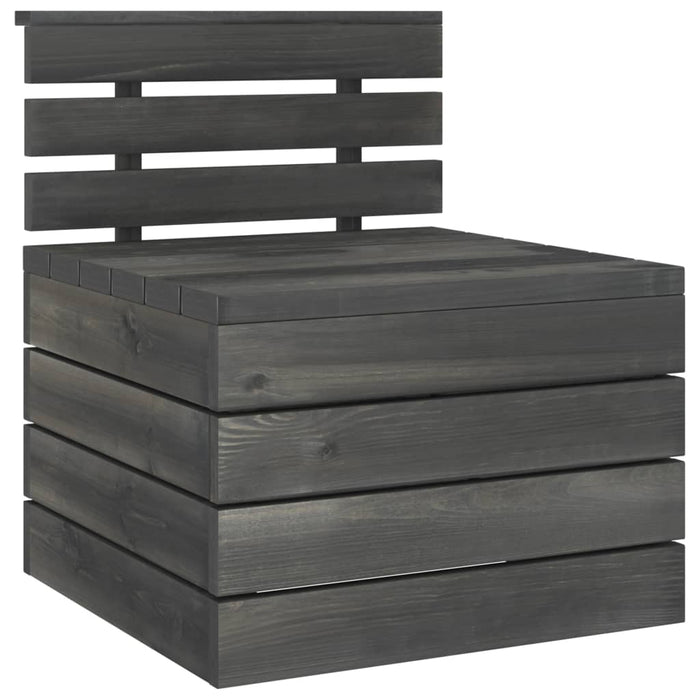 Garten-Palettensofa 4-Sitzer Dunkelgrau Massivholz Kiefer