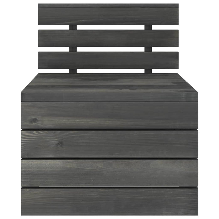 Garten-Palettensofa 4-Sitzer Dunkelgrau Massivholz Kiefer
