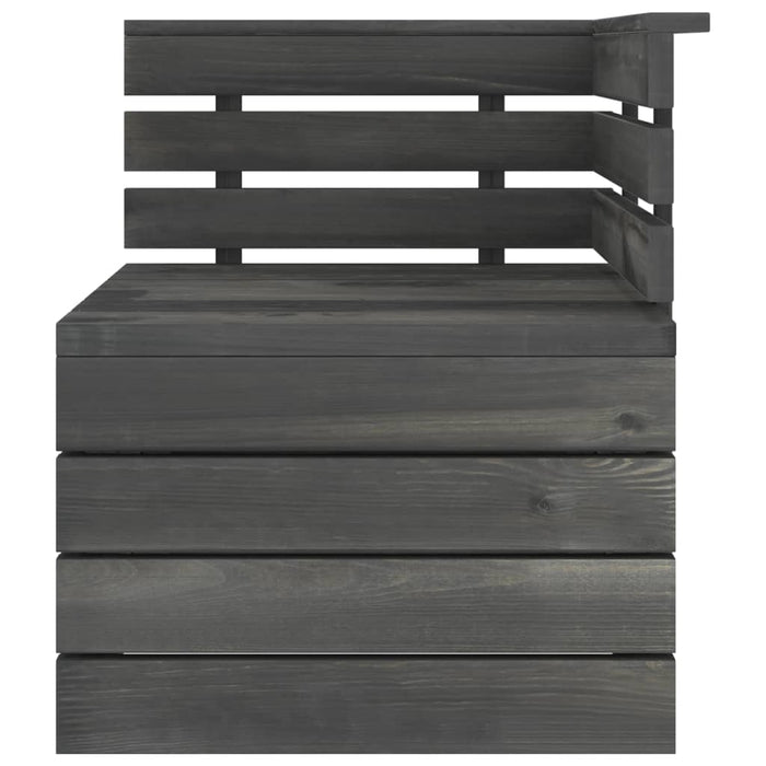 Garten-Palettensofa 4-Sitzer Dunkelgrau Massivholz Kiefer