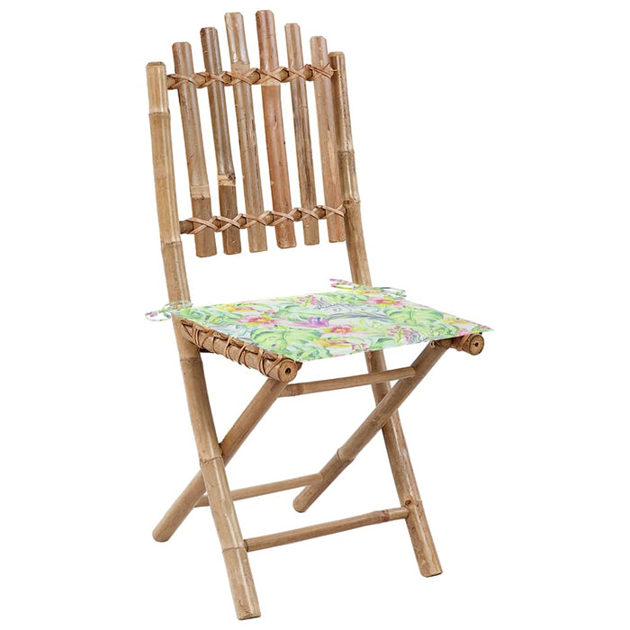 5-tlg. Garten-Essgruppe mit Kissen Klappbar Bambus