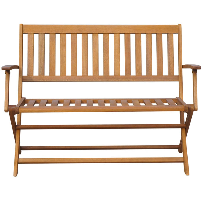 Garden bench with cushion 120 cm solid acacia wood