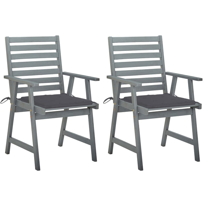 Garten-Essstühle mit Kissen 2 Stk. Massivholz Akazie