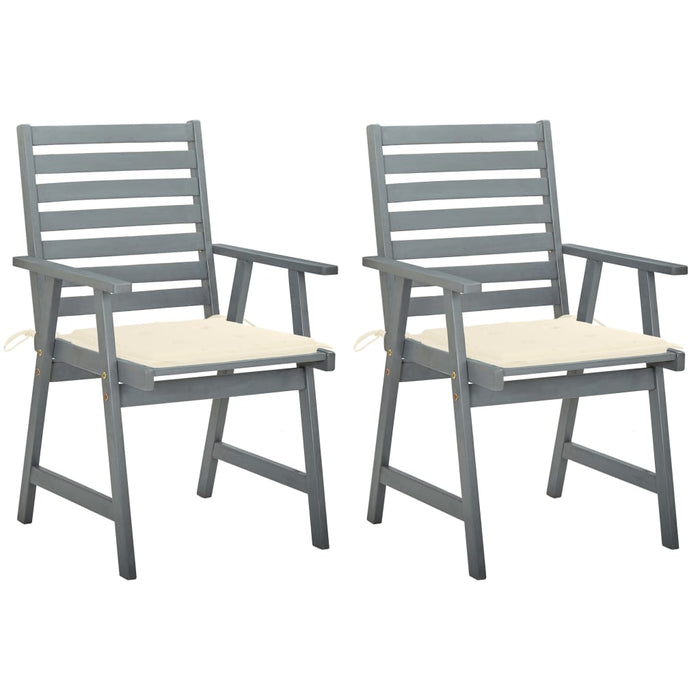 Garten-Essstühle mit Kissen 2 Stk. Massivholz Akazie