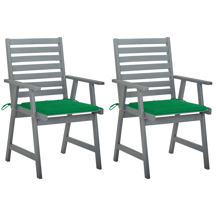 Garten-Essstühle mit Kissen 2 Stk. Massivholz Akazie