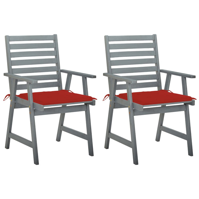 Garten-Essstühle mit Kissen 2 Stk. Massivholz Akazie
