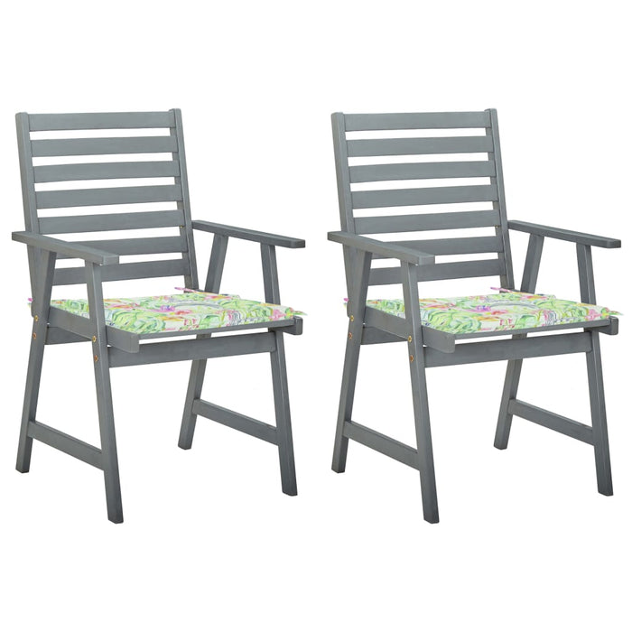 Garten-Essstühle mit Kissen 2 Stk. Massivholz Akazie