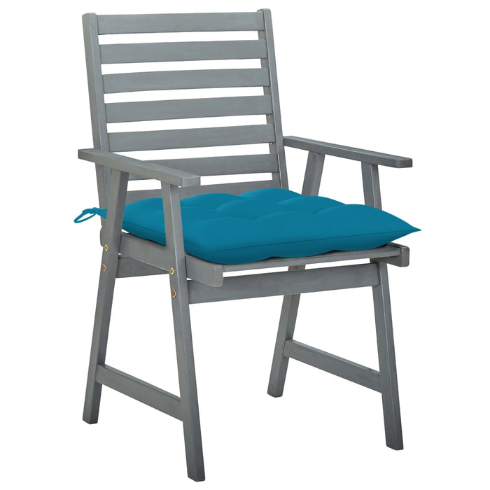 Garten-Essstühle mit Kissen 2 Stk. Massivholz Akazie