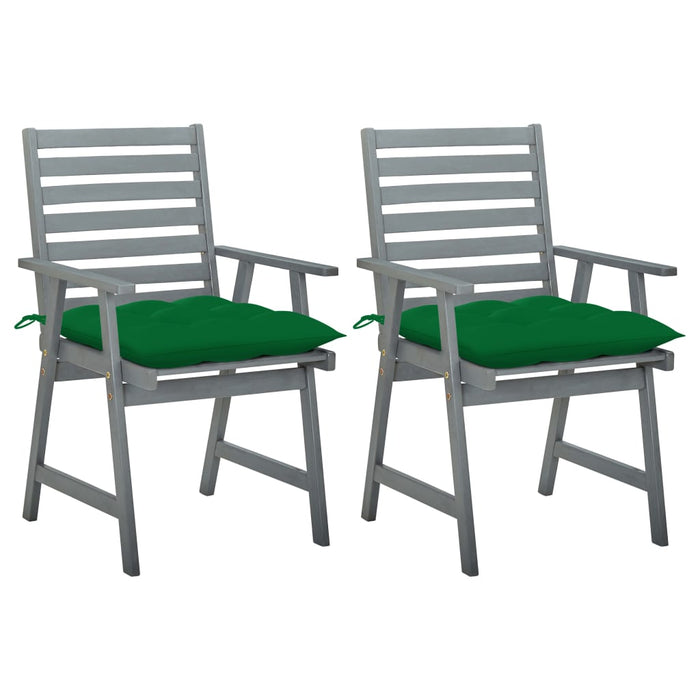Garten-Essstühle mit Kissen 2 Stk. Massivholz Akazie