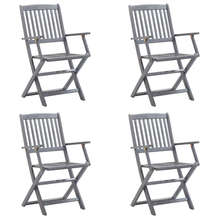 Klappbare Gartenstühle 4 Stk. mit Sitzkissen Massivholz Akazie