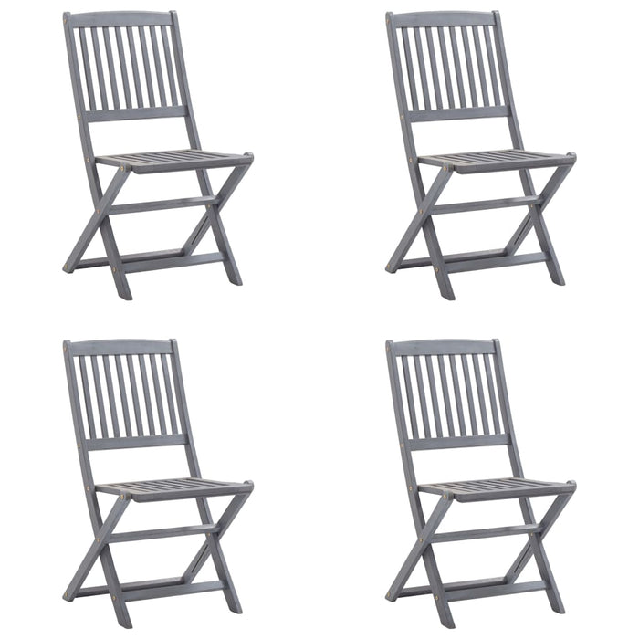 Folding garden chairs 4 pieces with cushions made of solid acacia wood