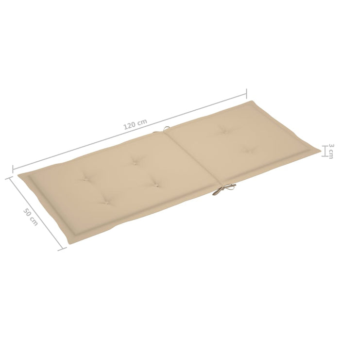 Verstellbare Gartenstühle 3 Stk. mit Auflagen Massivholz Akazie