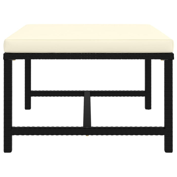 9-tlg. Garten-Lounge-Set mit Kissen Poly Rattan Schwarz