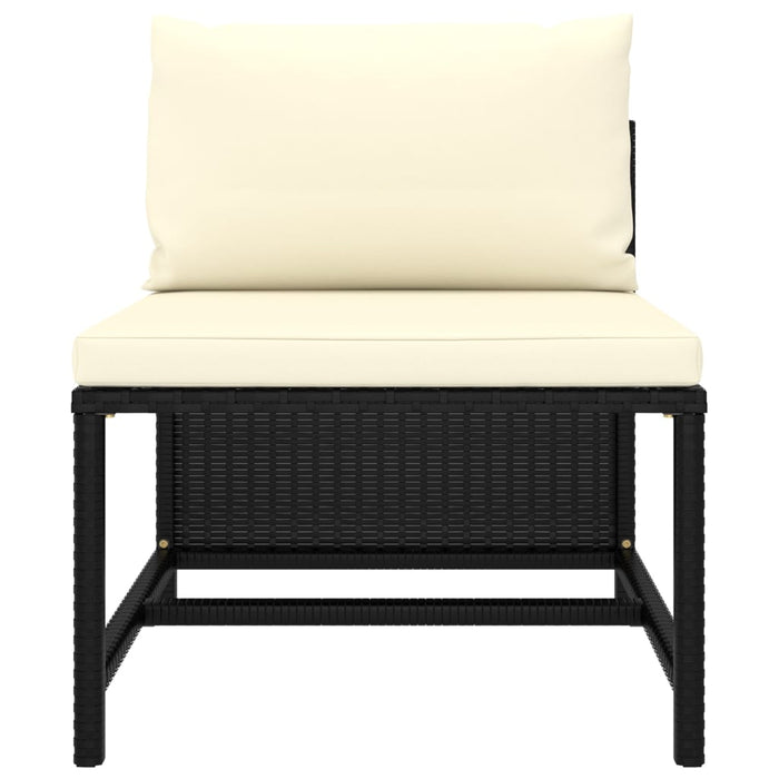 8-tlg. Garten-Lounge-Set mit Kissen Poly Rattan Schwarz