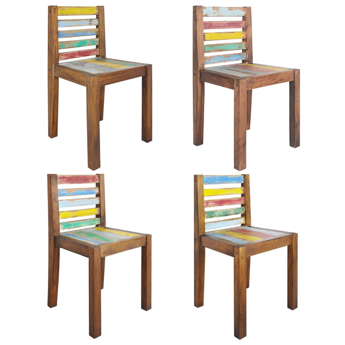 Dining room chairs 4 pieces. Solid reclaimed wood