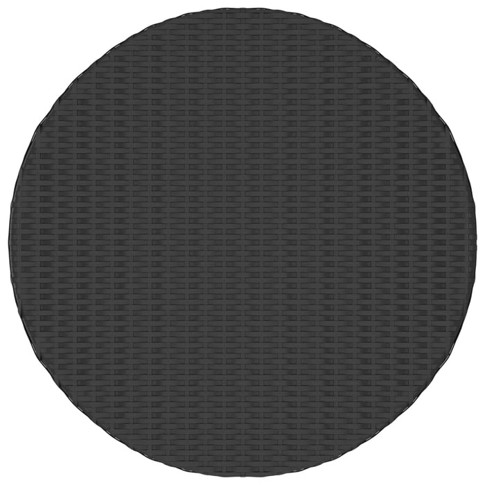 7-tlg. Garten-Sofagarnitur mit Auflagen Poly Rattan Schwarz