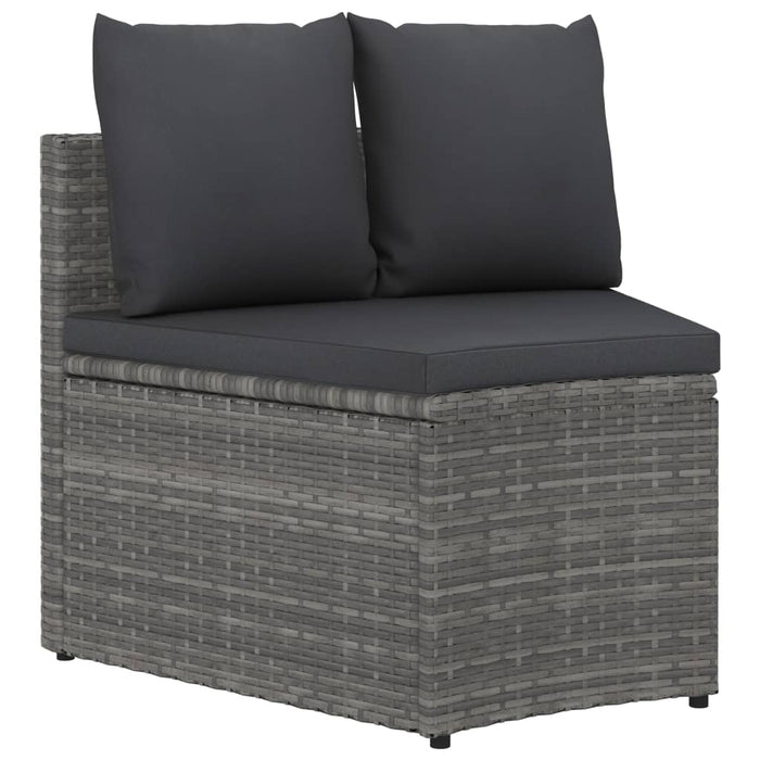 8 pcs. Garden sofa set with cushions poly rattan gray