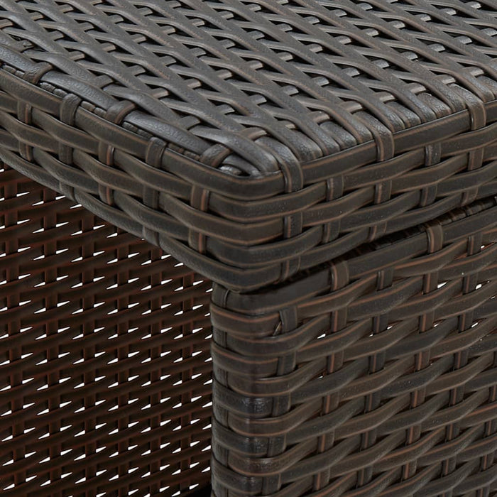 5-tlg. Gartenbar-Set mit Kissen Poly Rattan Braun